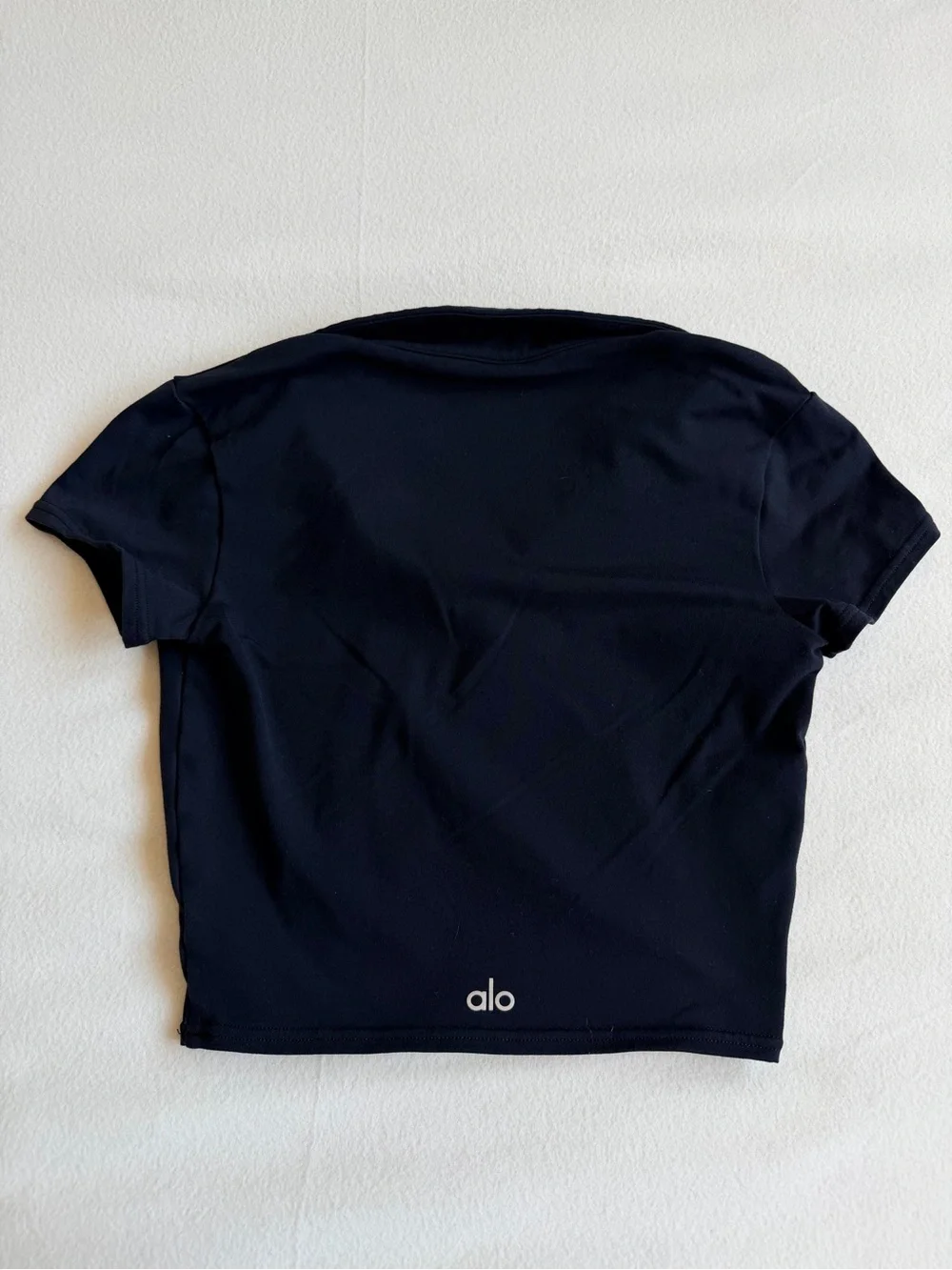 Alo Yoga Black Cropped Polo